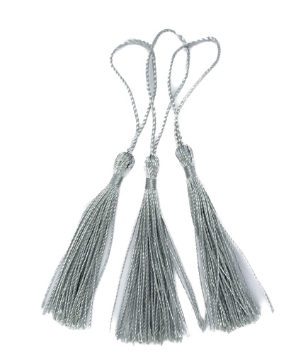 [11903] Fleco borla de seda gris x 10 un.   