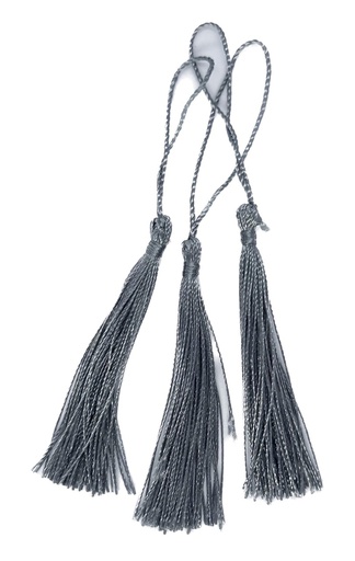 [11903] Fleco borla de seda gris oscuro x 10 un.  