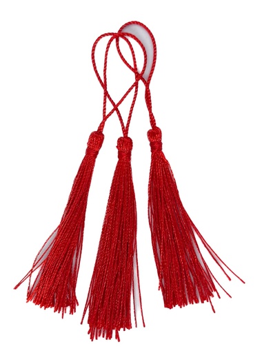 [11903] Fleco borla de seda rojo x 10 un.   