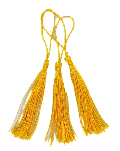 [11903] Fleco borla de seda amarillo x 10 un. 