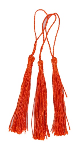 [11903] Fleco borla de seda naranja x 10 un. 
