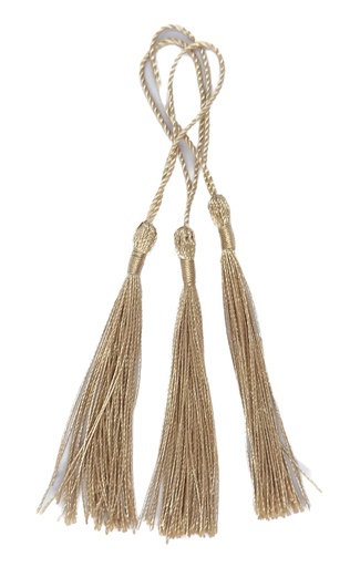 [11903] Fleco borla de seda beige x 10 un.  