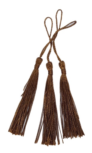 [11903] Fleco borla de seda marrón x 10 un.   