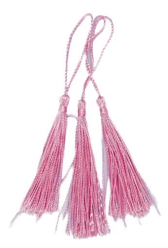 [11903] Fleco borla de seda rosa x 10 un.  