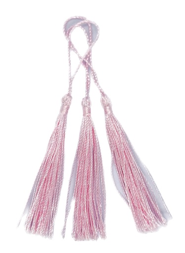 [11903] Fleco borla de seda rosa bebe x 10 un.
