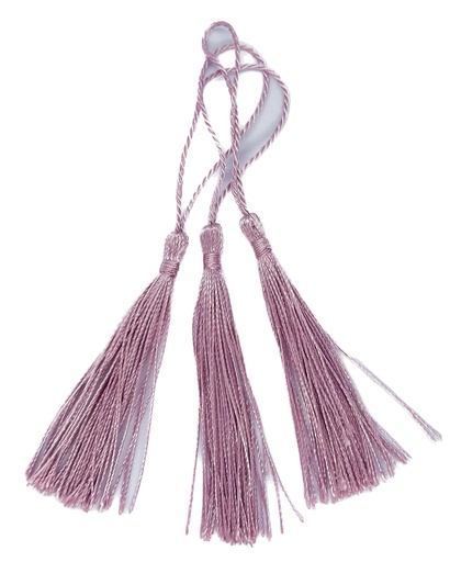 [11903] Fleco borla de seda rosa viejo x 10 un.  