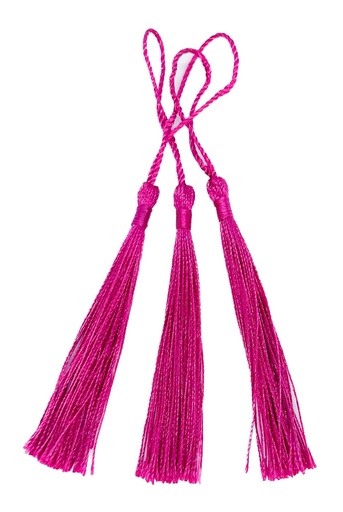 [11903] Fleco borla de seda fucsia x 10 un.   