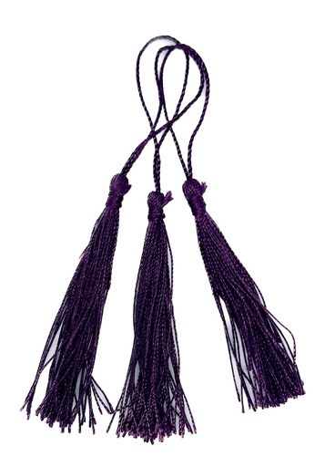[11903] Fleco borla de seda violeta oscuro x 10 un. 