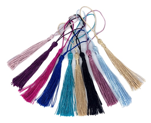 [11903] Fleco borla de seda multicolor x 10 un.   
