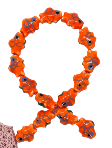 [10171] Cuenta cerámica pez naranja x 15 un.