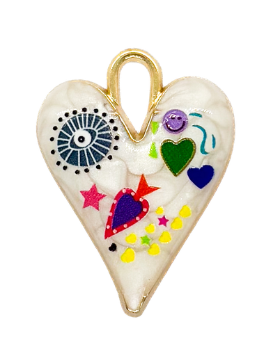 [10230] Dije esmaltado corazón Frida grande x 1un