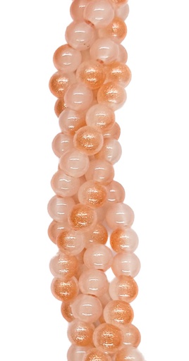 [10137] Vidrio bicolor bolita 6mm naranja x tira