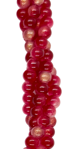 [10137] Vidrio bicolor bolita 4mm roja x tira 