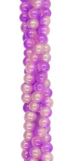 [10137] Vidrio bicolor bolita 4mm lila x tira