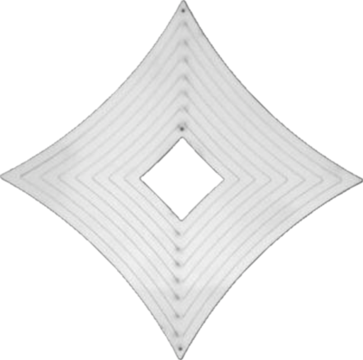 [12225] Mandala viento acero inoxidable rombo curvo 22cm  