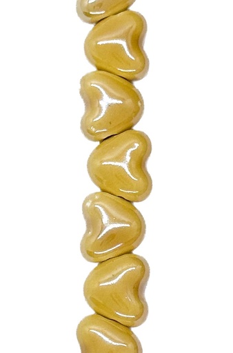 [10265] Cerámica 10mm corazón marrón claro