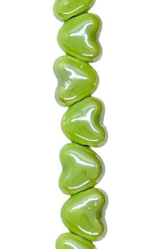 [10265] Cerámica 10mm corazón verde