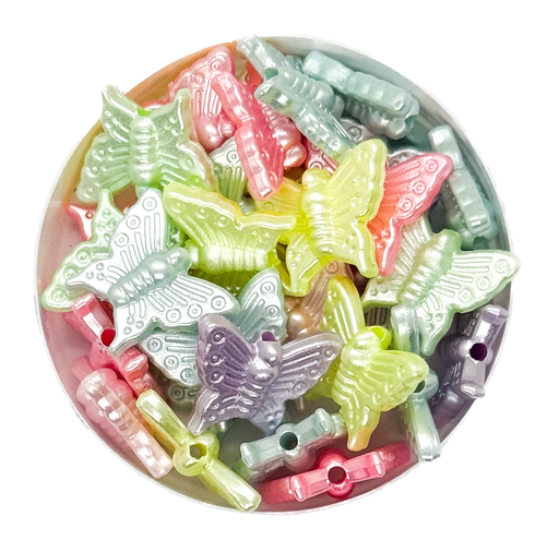 [10308]  Plástico infantil pastel perlado mariposa #1 x 10gr.   
