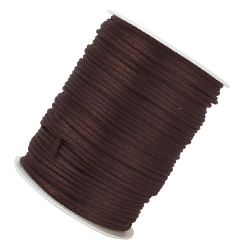 Cordón de seda marrón oscuro 2mm