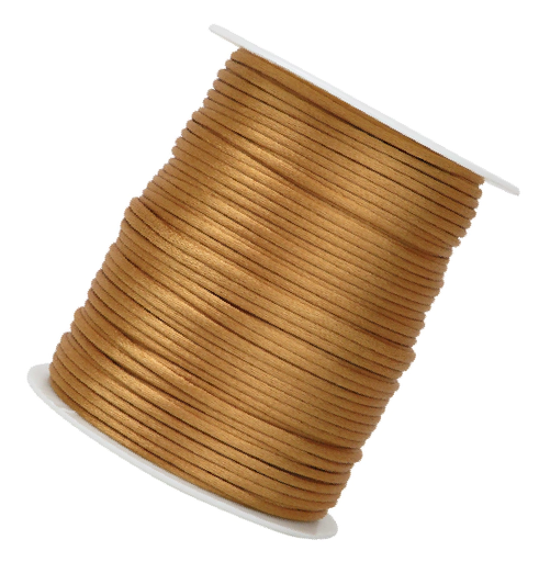 Cordón de seda marrón intermedio 2mm 