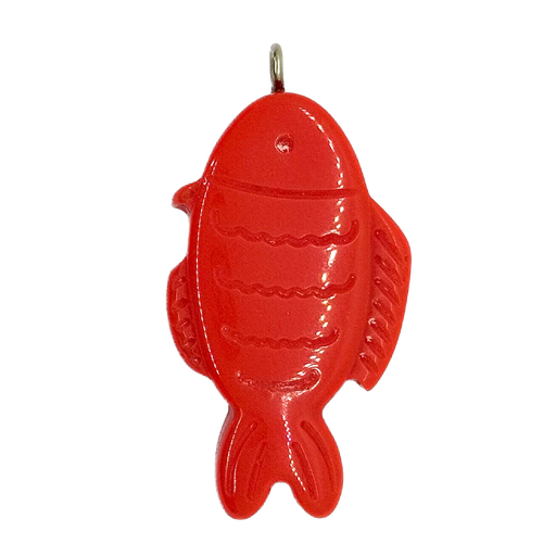 [10228] Pez resina labrado c/pitón naranja x 1un  