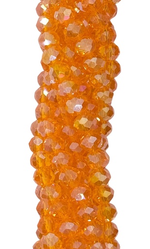 [10642] Cristal de roca 6mm naranja transparente tornasol (GF)