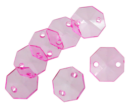 [10507] Cairel acrílico transp. 388 octógono fucsia #41 15mm x 10gr.  