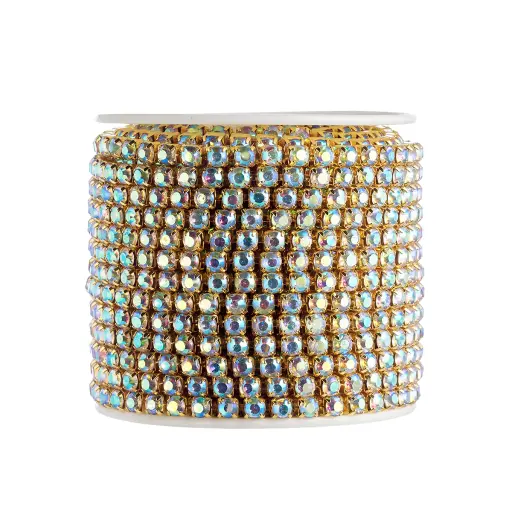 [11455] Strass cristal SS14 base oro #tornasol x 10Y 