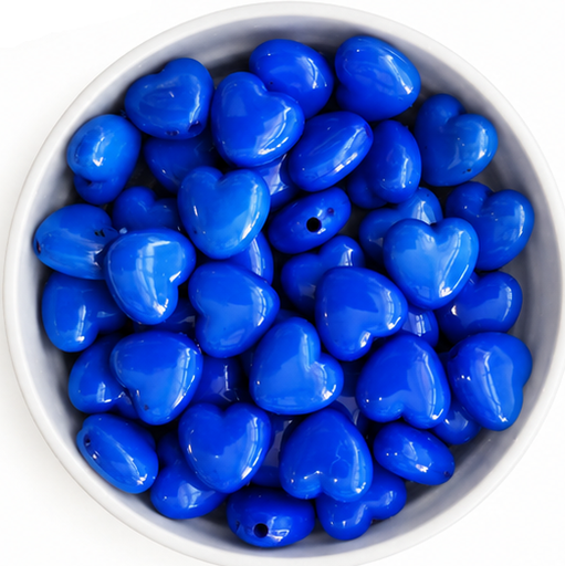 [12207] Corazón acrilico liso azul 10mm x 10gr.  