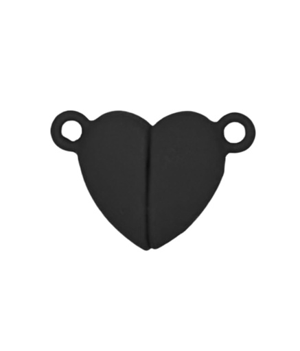 [12105] Dije/cierre imán corazón negro 