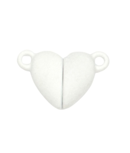 [12105] Dije/cierre imán corazón blanco