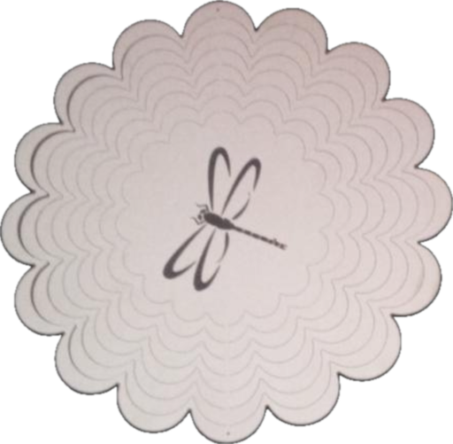 [12225] Mandala viento acero inoxidable flor con libélula 10cm 