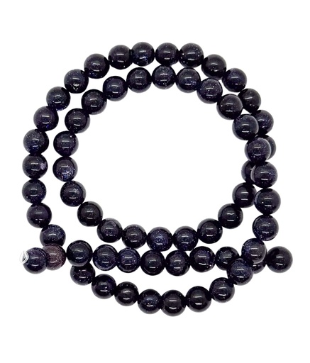 [10388] Bolita gold stone azúl 6mm x tira  