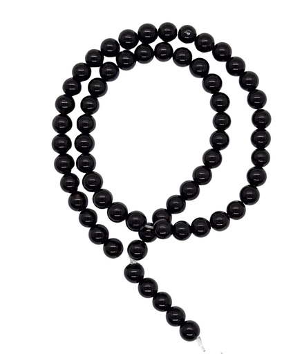 [10388] Bolita piedra turmalina negra 6mm x tira  