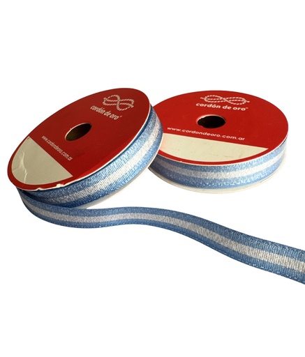 [77962] Cinta Bandera Argentina c/brillo 10mm x 10mt 