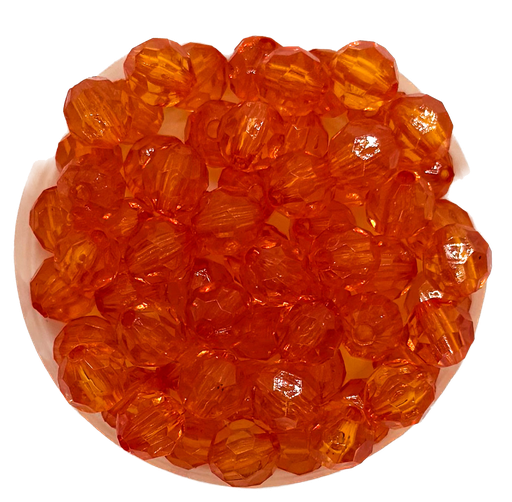 [10299] Bolita acrílica facetada naranja 8mm x 250gr