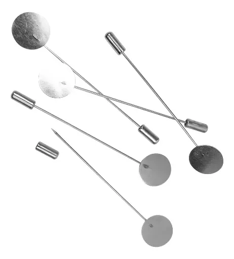 [10084] Pin solapero prendedor 7x1.5cm niquel x 5un. 