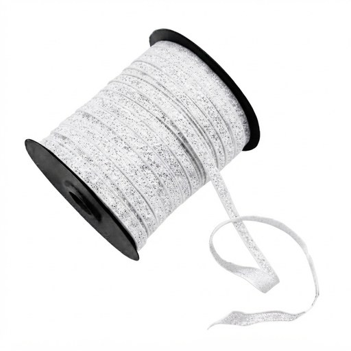Cinta glitter 5mm blanca 