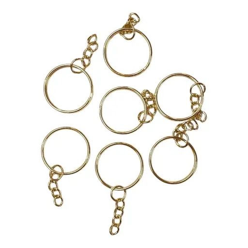 Argolla de llavero con cadena 28mm gold rose