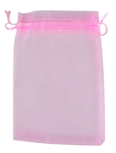 [10320] Bolsita de organza 10x15cm rosa chicle x 50un    