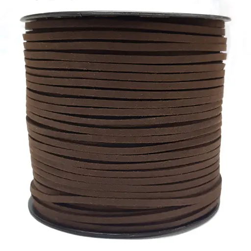 [10055] Cordón gamuza 3mm marrón oscuro x 100 yardas 