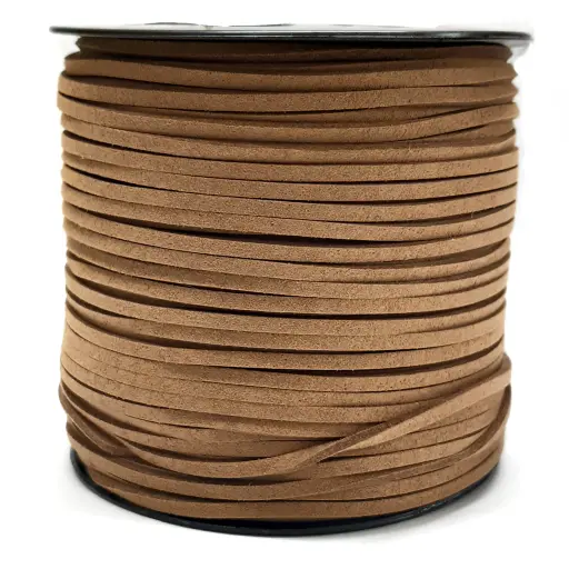 [10055] Cordón gamuza 3mm marrón x 100 yardas  