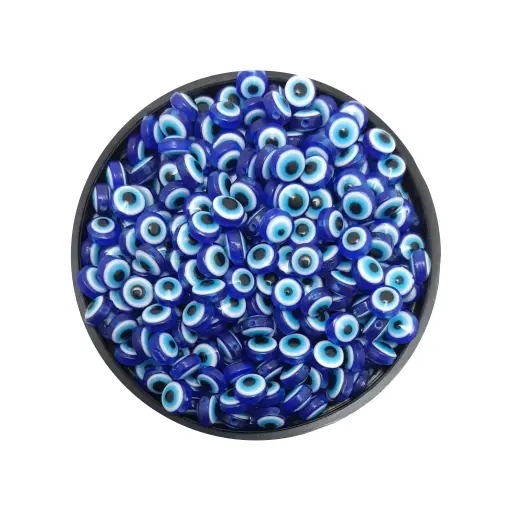 [11217] Ojos turcos chatos azúl 6mm x 20u.