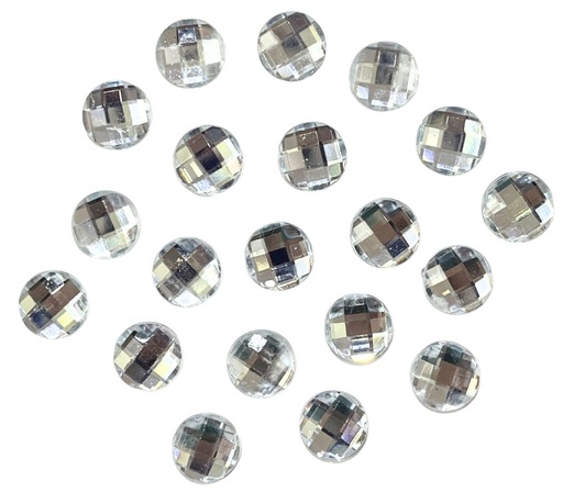 [10808] Gemas termopegables plateadas redonda 10mm x 20un