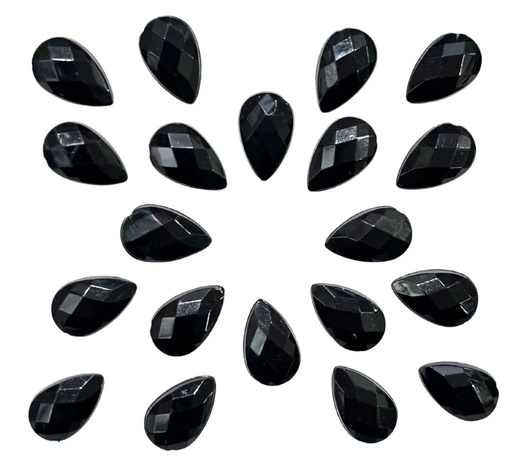 [10809] Gemas termopegables negra gota 8x12mm x 20un  