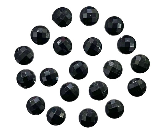 [10908] Gemas termopegables negra redonda 10mm x 20un 