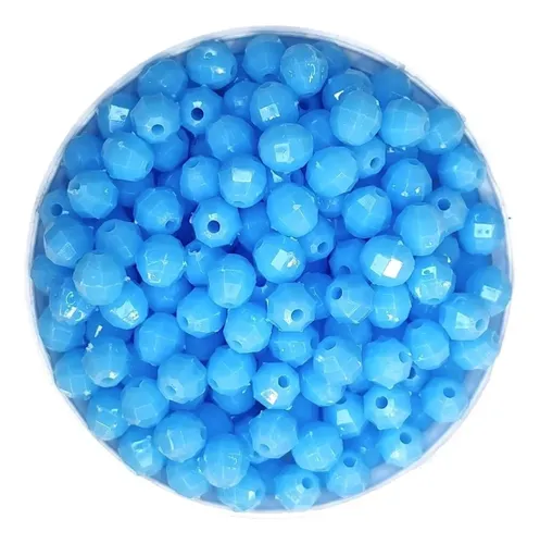 [10296] Bolita plástica facetada celeste 4mm x 10gr