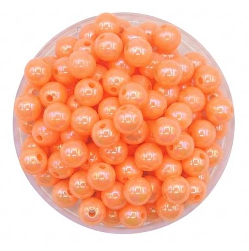[12573] Bolitas Plásticas AB naranja 6mm lisa x 10gr   
