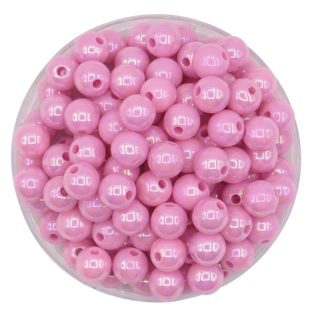 [12573] Bolitas Plásticas AB rosa 6mm lisa x 10gr   