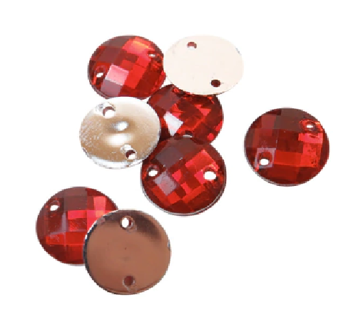 [11564] Gema p/coser redonda 20mm roja x 25U  